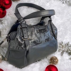Vera Wang Simply Vera Gray Faux snakeskin and vegan leather Shoulder bag